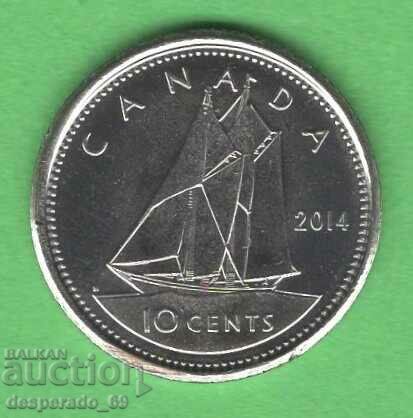 (¯`'•.¸ 10 cents 2014 CANADA UNC- ¸.•'´¯)