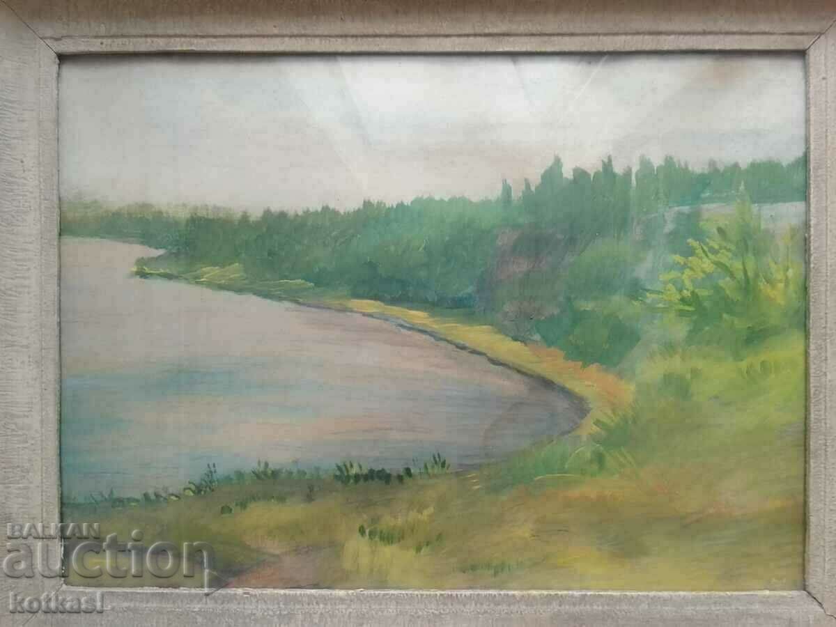 Bulgarian author framed glass cardboard with price 45.50 BGN | € 23.26 Bulgarian author framed glass cardboard with price 45.50 BGN | € 23.26