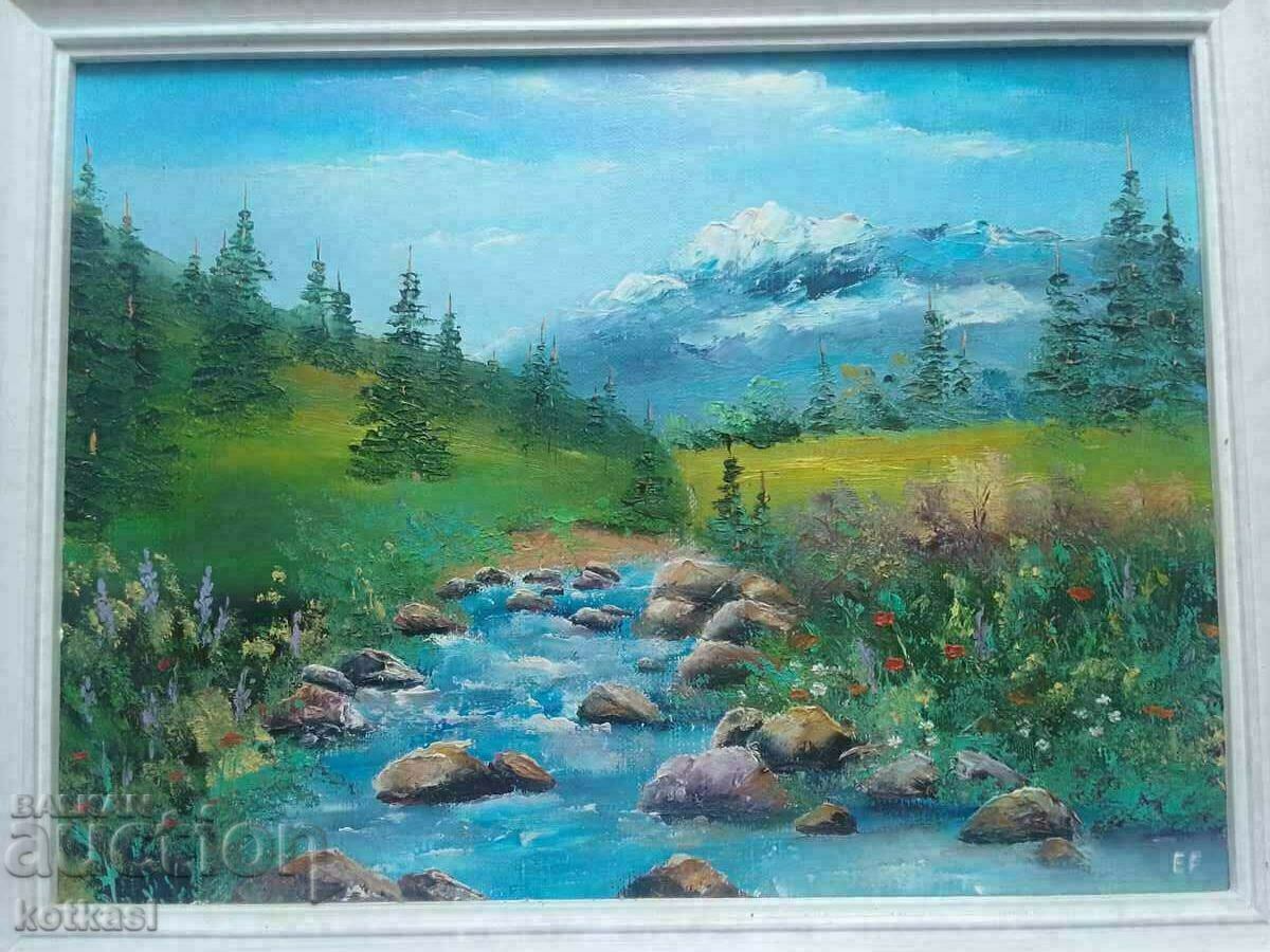 Bulgarian author frame signature Landscape oil on canvas with price € 79.51 | 155.51 BGN Bulgarian author frame signature Landscape oil on canvas with price € 79.51 | 155.51 BGN