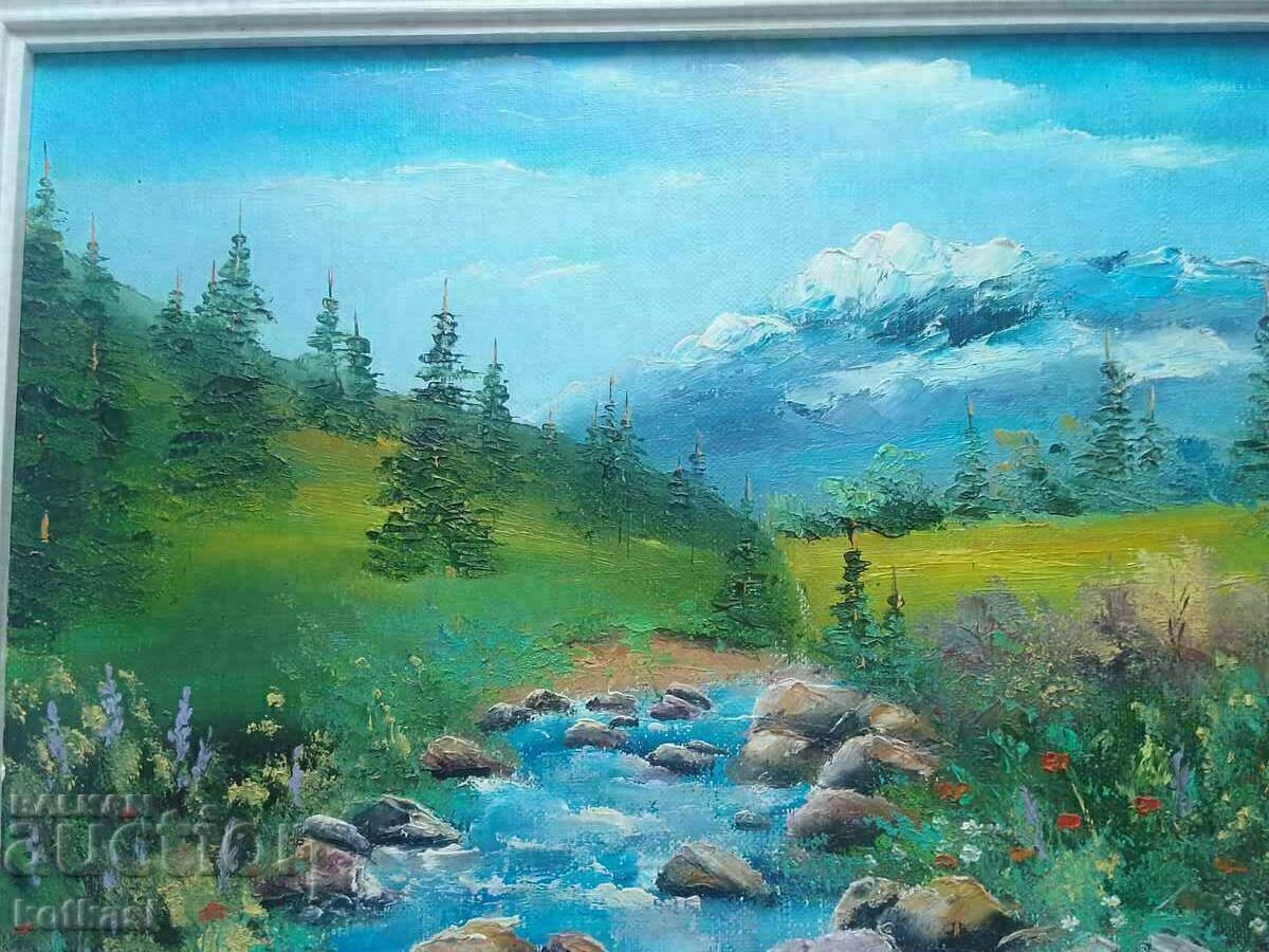 Auction Bulgarian author frame signature Landscape oil on canvas Auction Bulgarian author frame signature Landscape oil on canvas