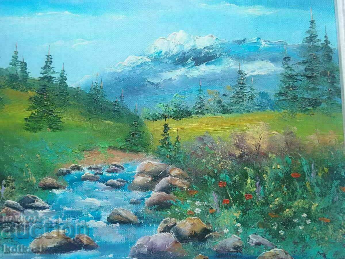 Delivery of Bulgarian author frame signature Landscape oil on canvas Delivery of Bulgarian author frame signature Landscape oil on canvas