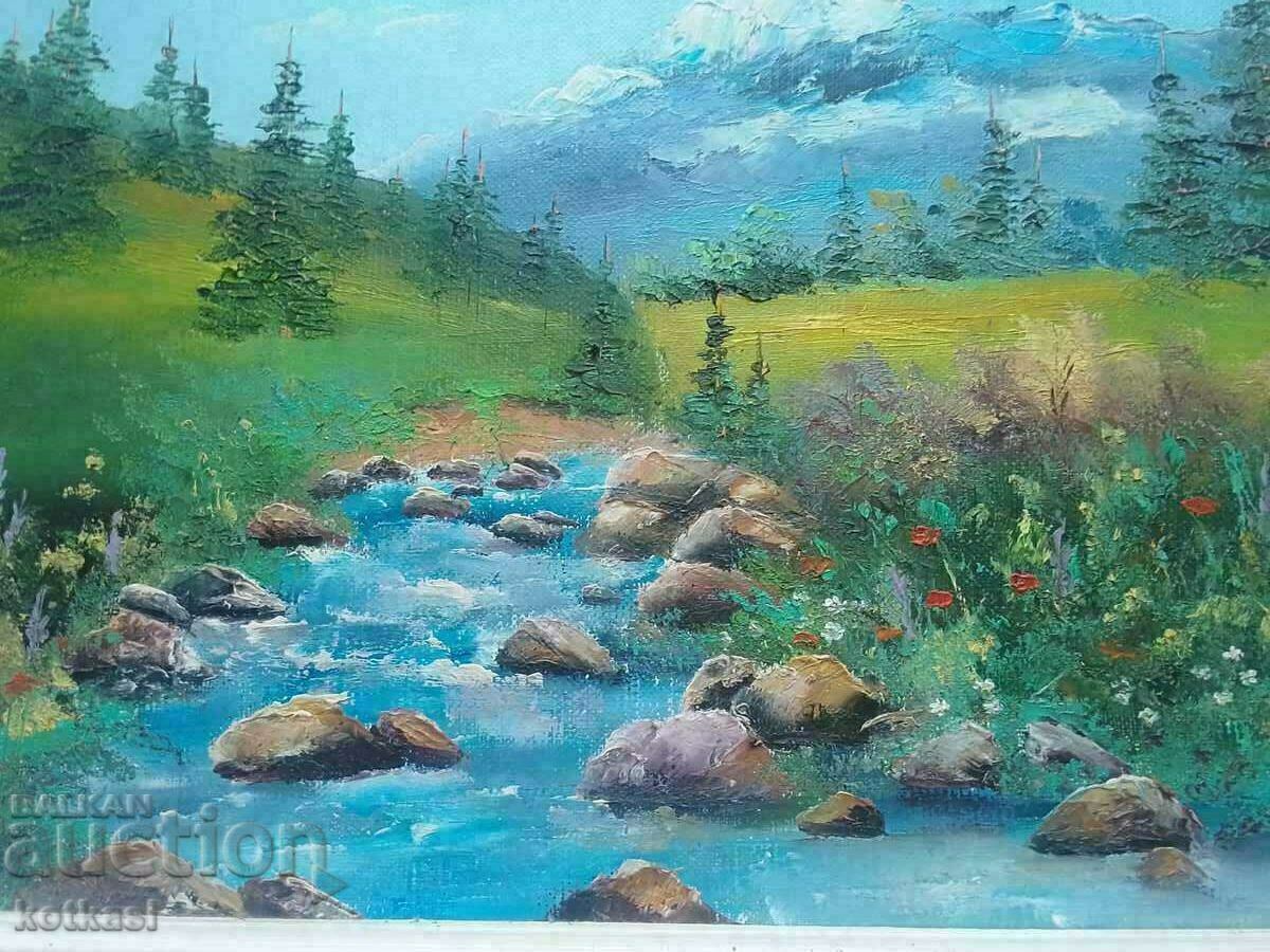 Bulgarian author frame signature Landscape oil on canvas - 5 Bulgarian author frame signature Landscape oil on canvas - 5