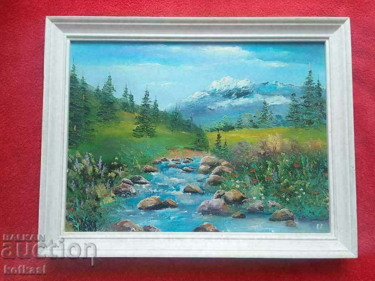 Bulgarian author frame signature Landscape oil on canvas Bulgarian author frame signature Landscape oil on canvas