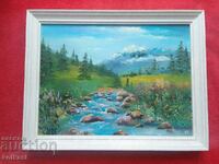 Bulgarian author frame signature Landscape oil on canvas