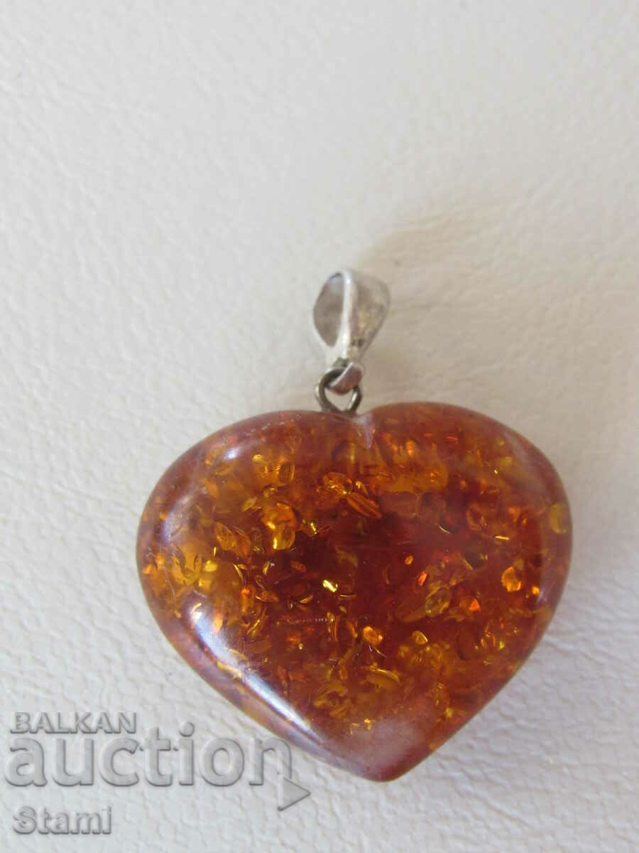Necklace - heart of premium Baltic amber - 5 Necklace - heart of premium Baltic amber - 5