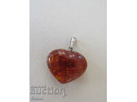 Necklace - heart of premium Baltic amber