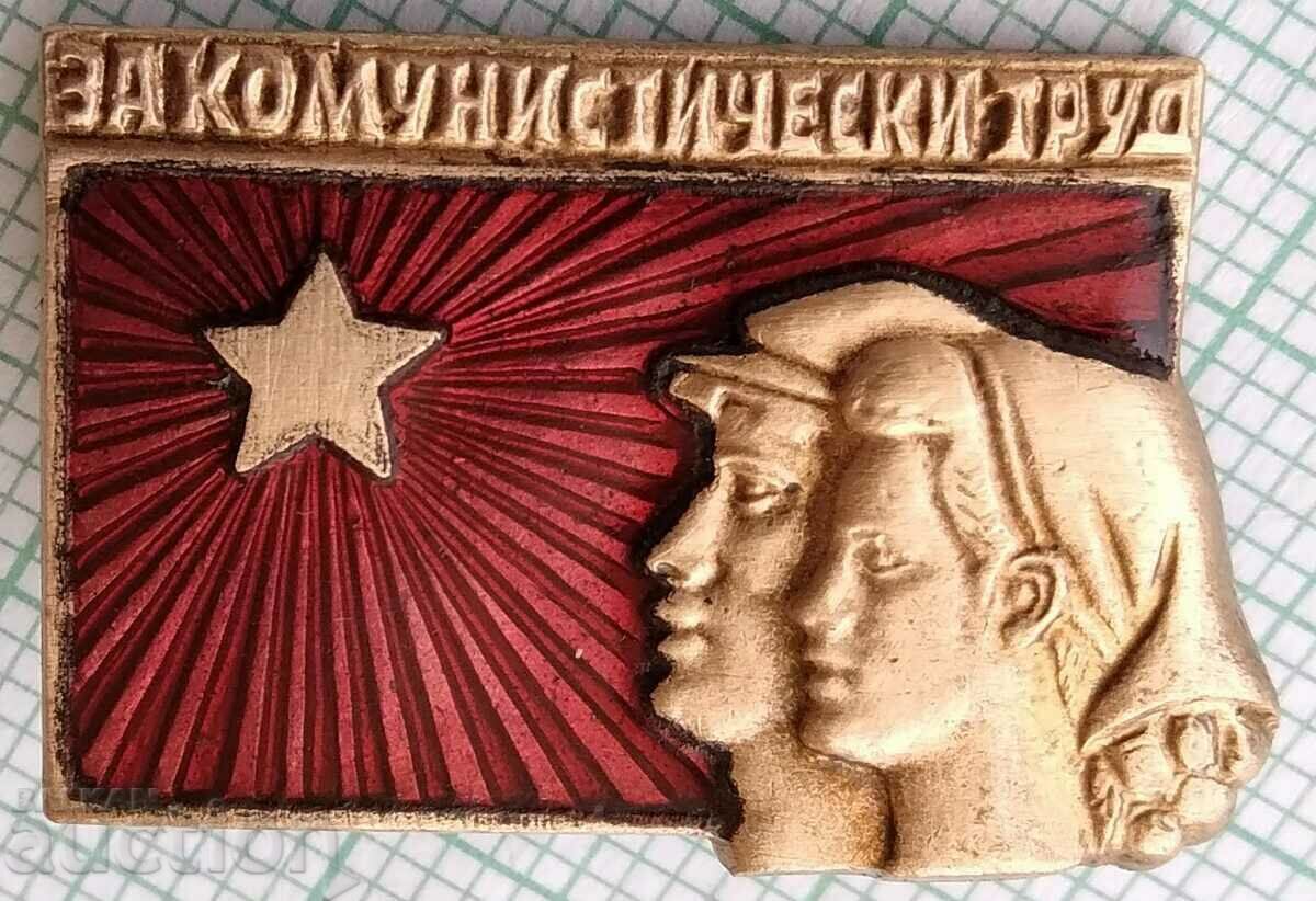 15446 Badge - For Communist Labor - bronze enamel