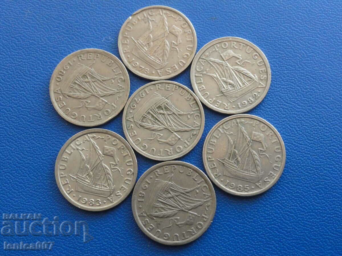 Auction  Portugal - 2.5 escudos (7 pieces)