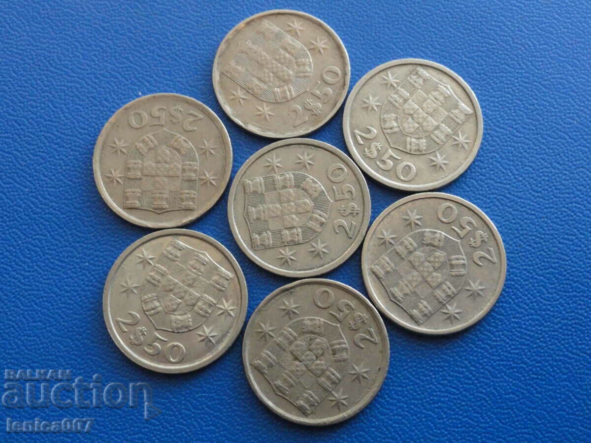 Delivery of Portugal - 2.5 escudos (7 pieces)