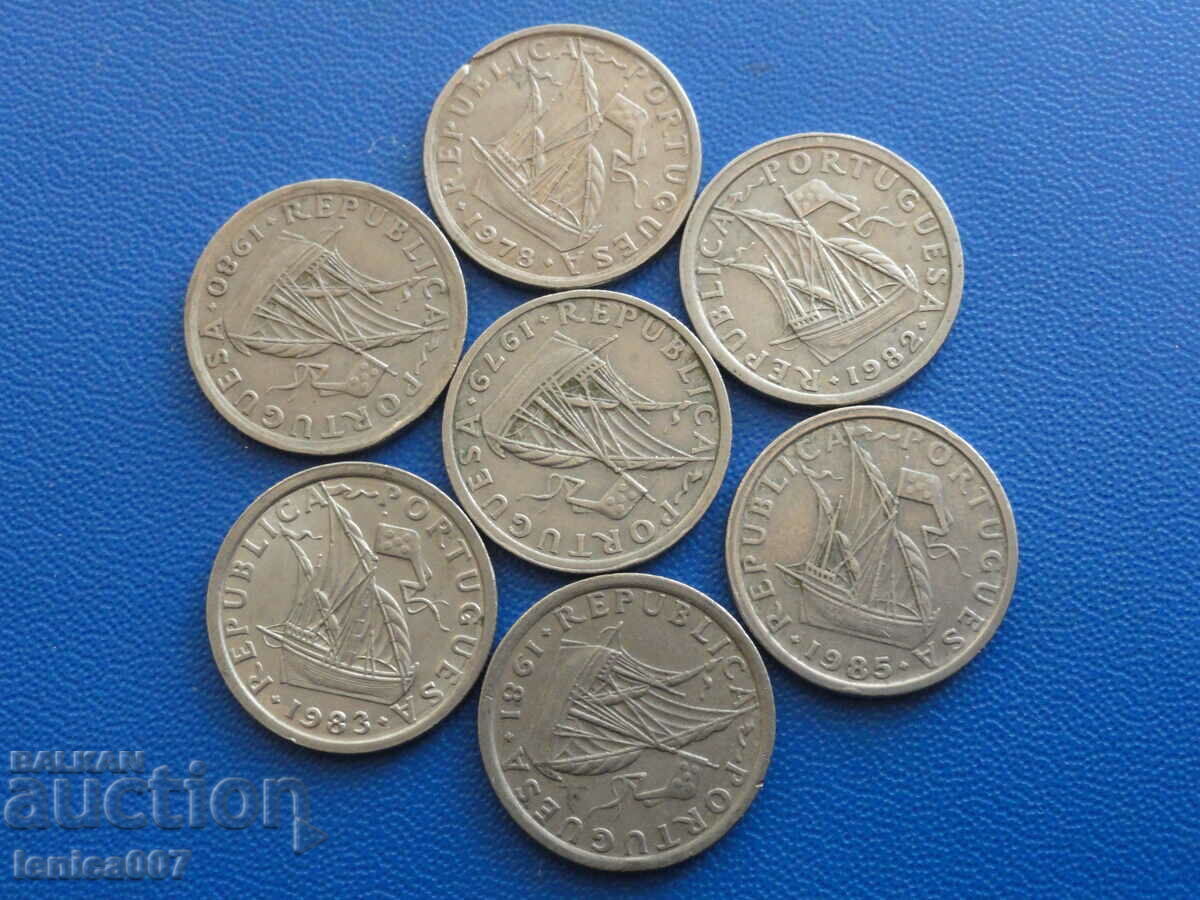 Portugalia - 2,5 escudo (7 bucăți)