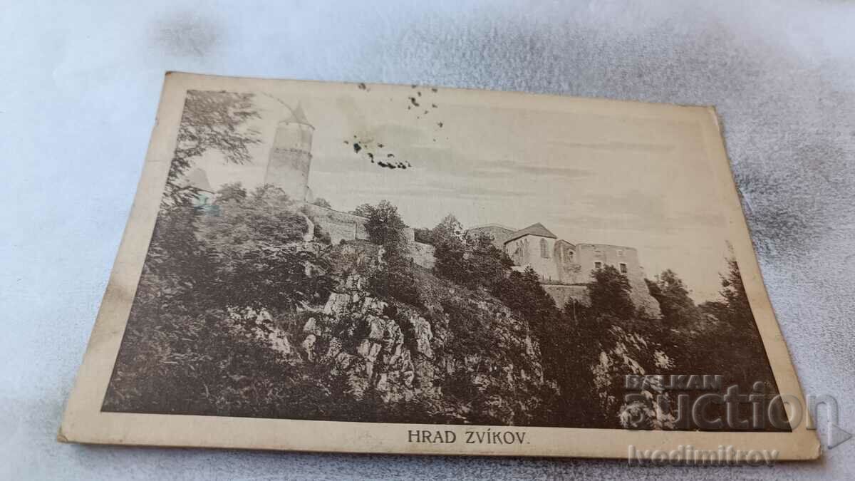Пощенска картичка Hrad Zvikov 1922
