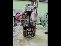 Unique antique Czech Bohemia crystal decanter