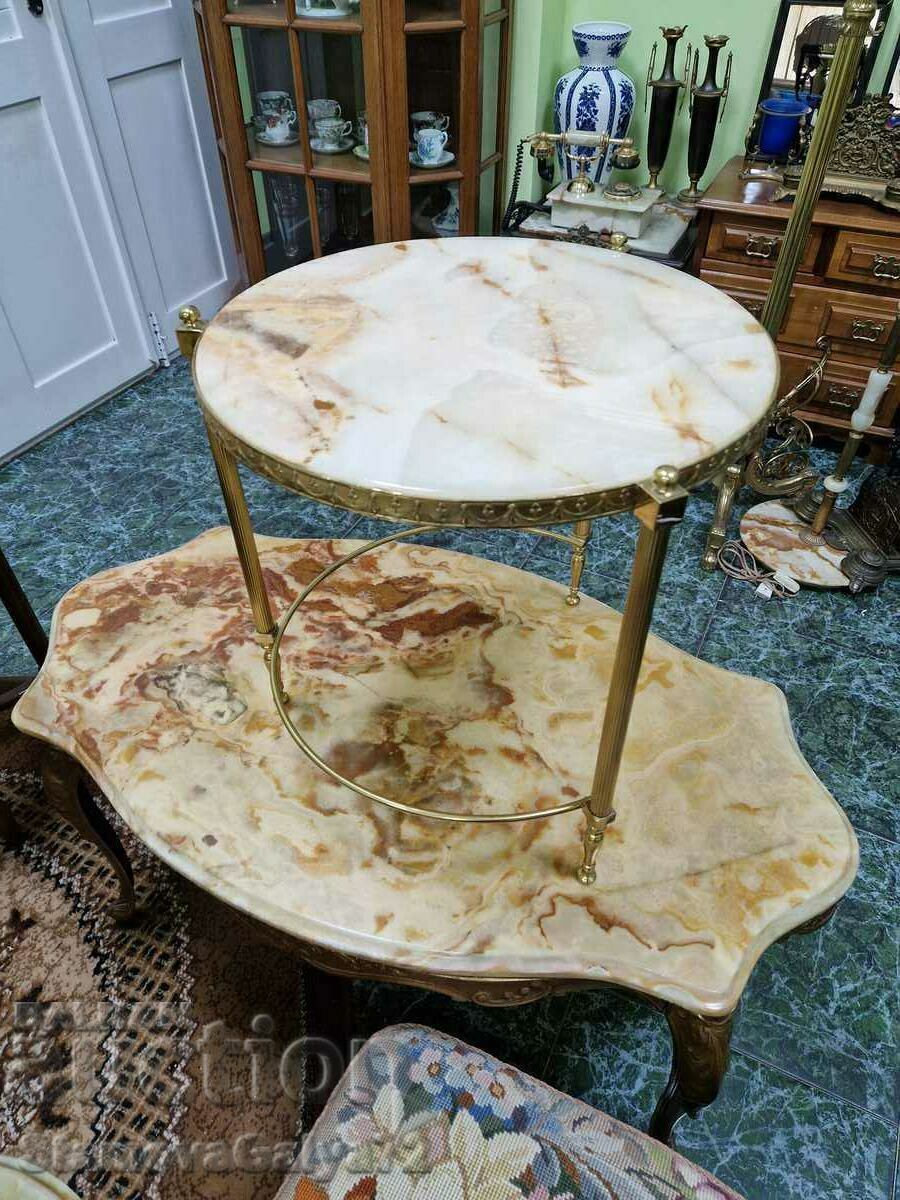 Чудесна антикварна бронзова масичка с оникс - 6 Чудесна антикварна бронзова масичка с оникс - 6