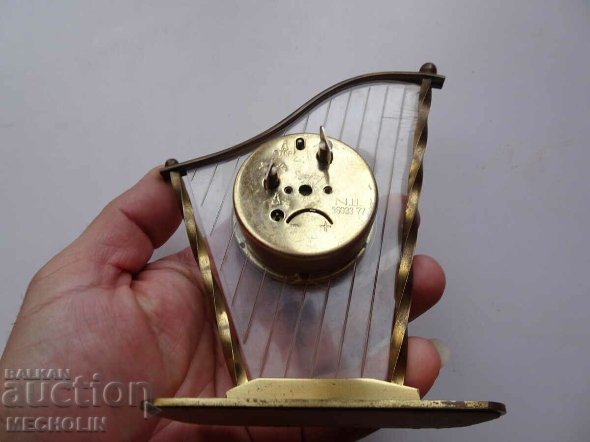 Auction  COLLECTIBLE ROMANIAN ALARM CLOCK VICTORIA HARP