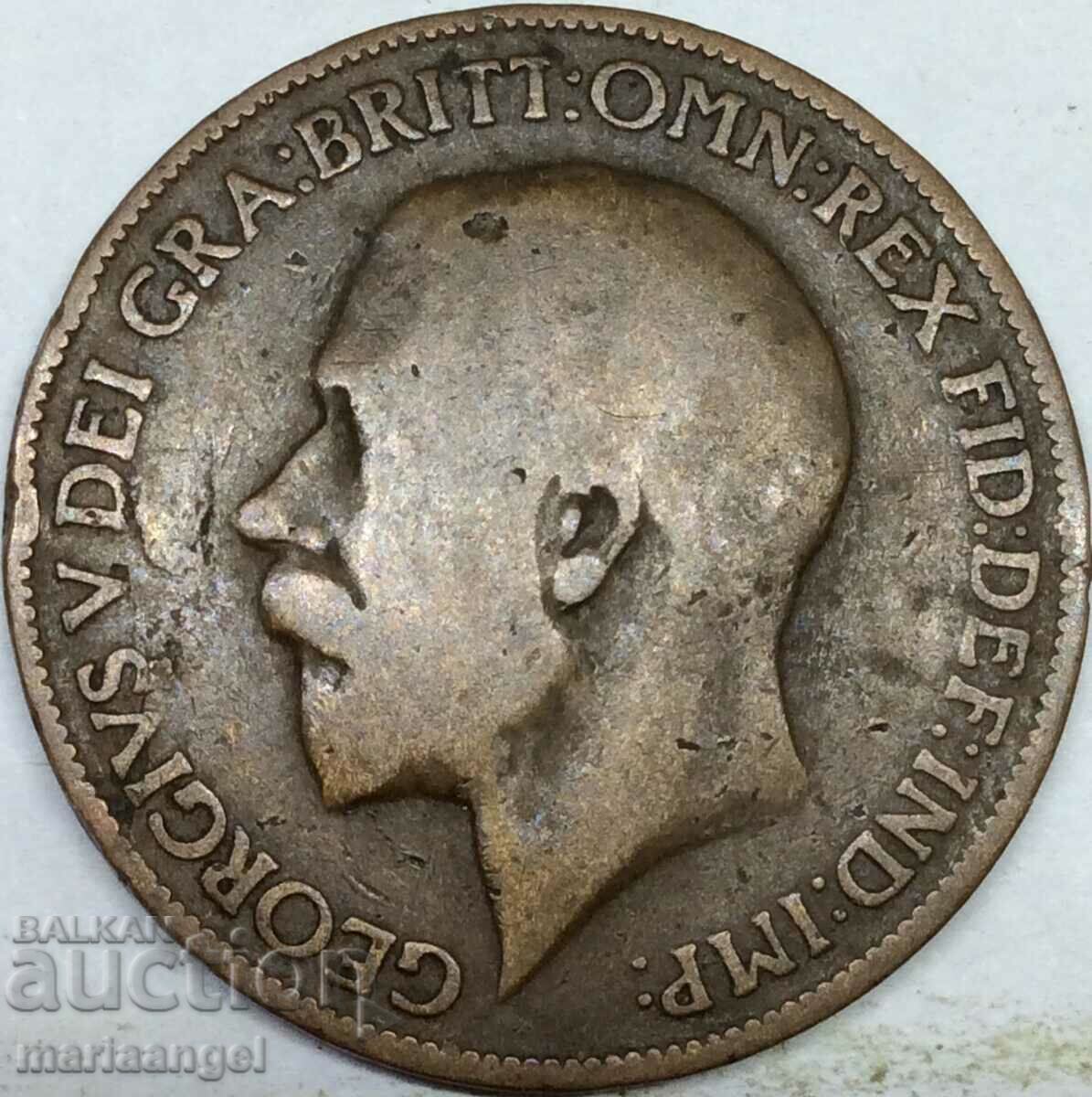 Великобритания 1 пени 1911 30мм Джордж V бронз