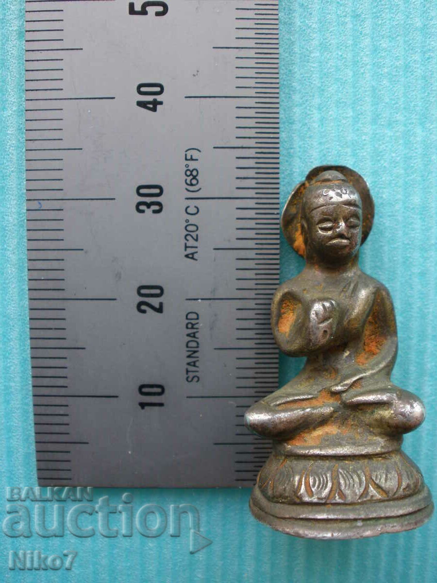 Παλαιό ασημένιο ειδώλιο - "Blessing Buddha". - 7