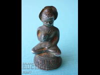 Figurină antică din argint - „Binecuvântarea lui Buddha”.