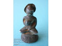 Figurină antică din argint - „Binecuvântarea lui Buddha”.