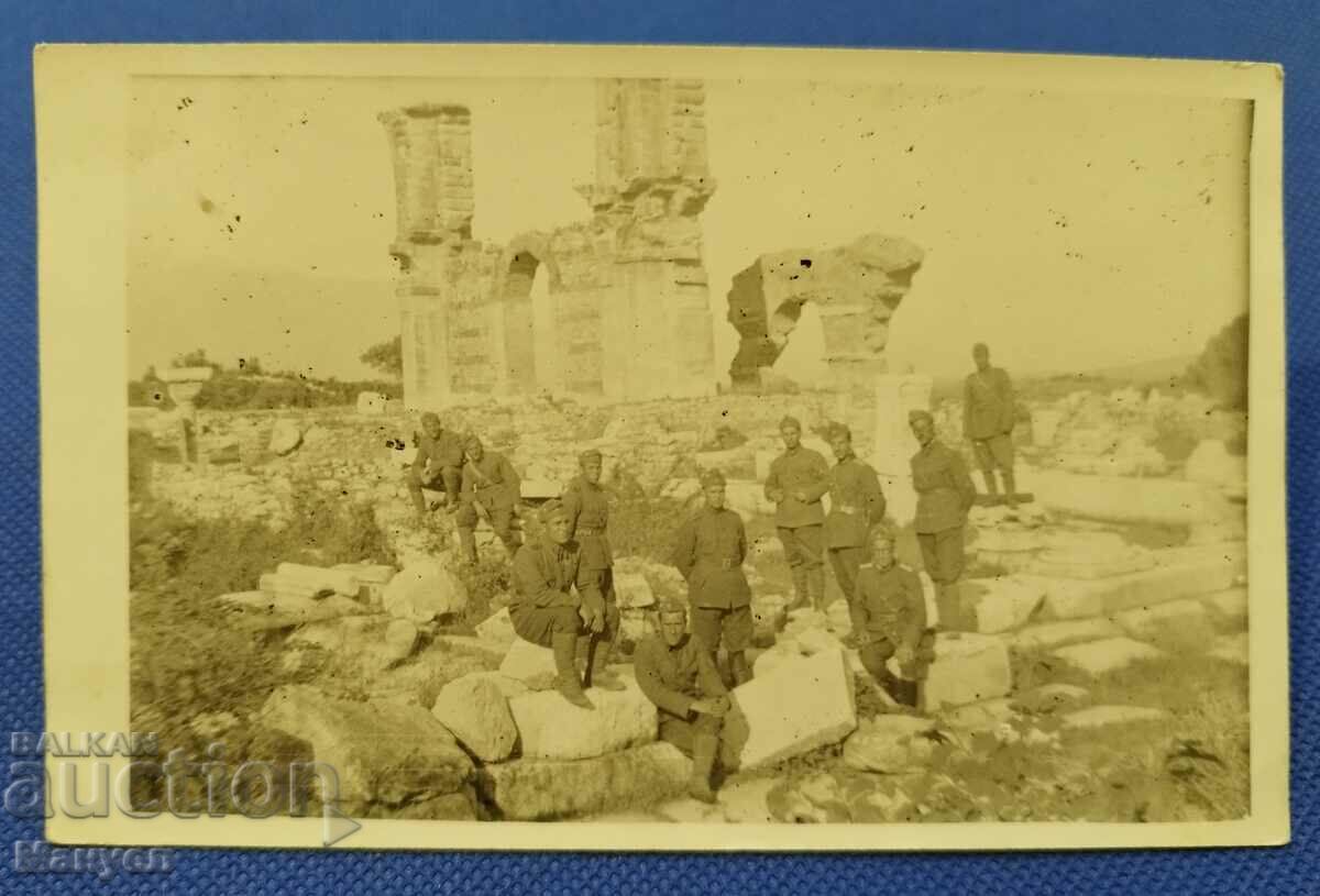 Fotografie militară veche, carte poștală - Drama, Kavala.
