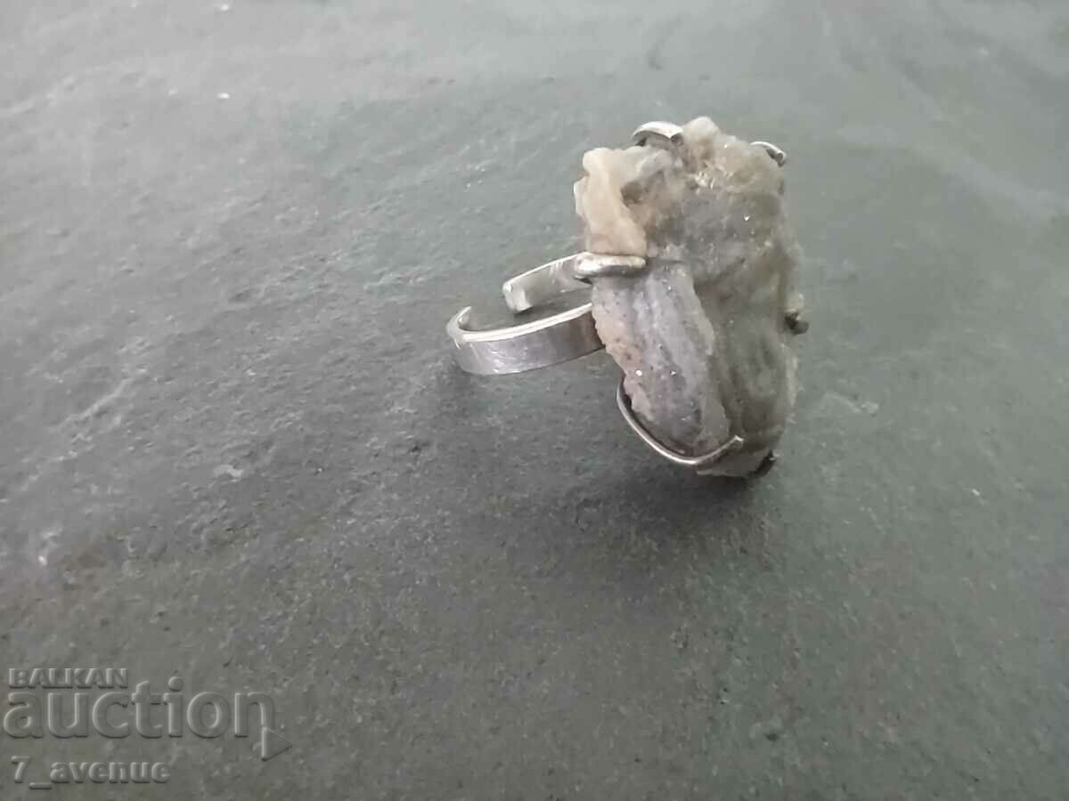 Auction Silver ring, natural stone, Chalcedony, 2.04.24 Auction Silver ring, natural stone, Chalcedony, 2.04.24