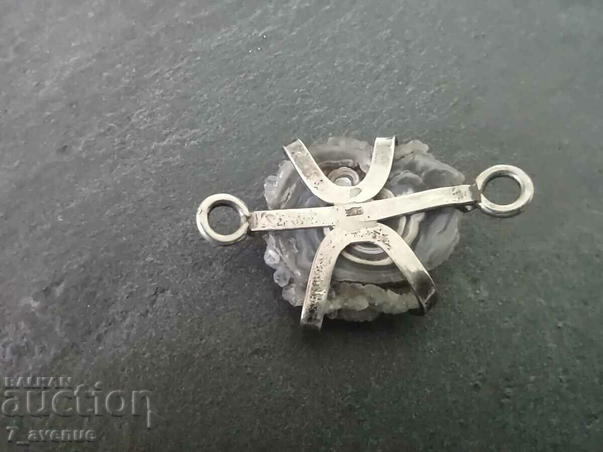 Silver medallion natural stone, Chalcedony, 2.04.24 with price 99.00 BGN | € 50.62