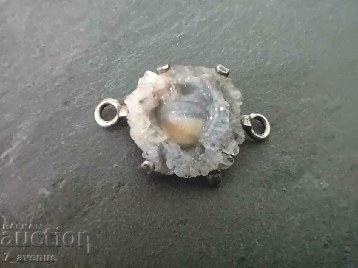 Auction  Silver medallion natural stone, Chalcedony, 2.04.24