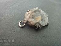 Сребърен медальон естествен камък, Халцедон, 2.04.24