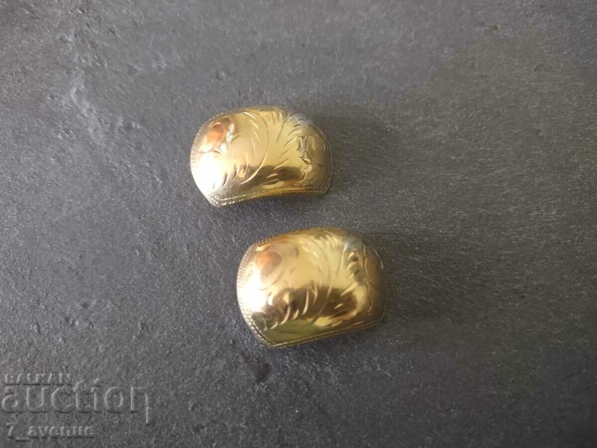 Silver earrings, clip, engravings, gilding, 2.04.24 with price 199.00 BGN | € 101.75