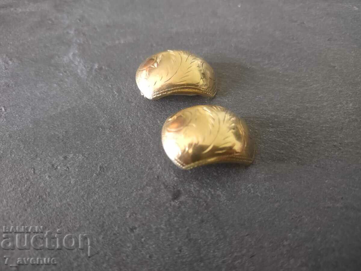Auction  Silver earrings, clip, engravings, gilding, 2.04.24