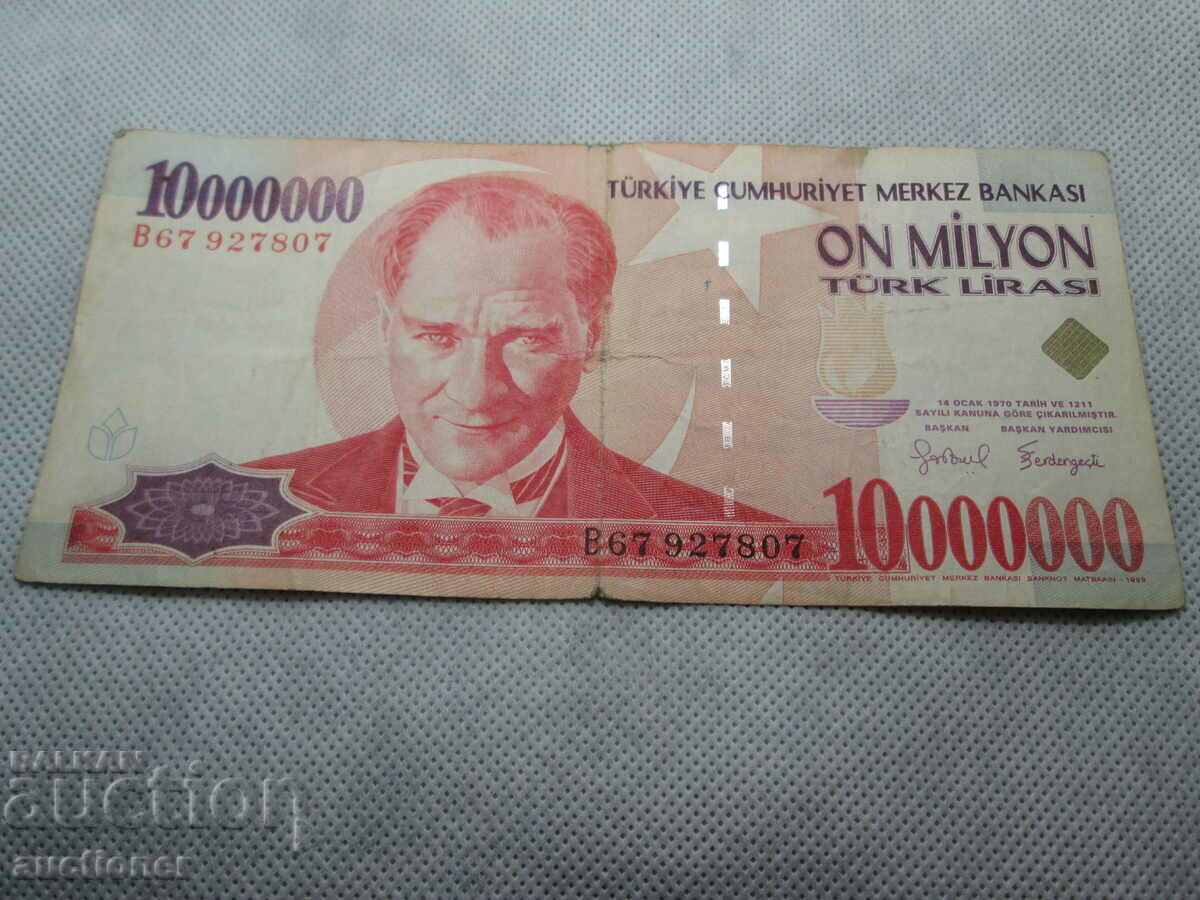 10000000 LIRA 1993 TURCIA ATATÜRK- ZECE MILIOANE