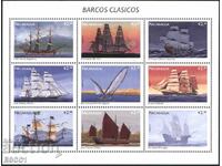 Καθαρά γραμματόσημα σε μικρό φύλλο Ships Sailboats 1996 από τη Νικαράγουα