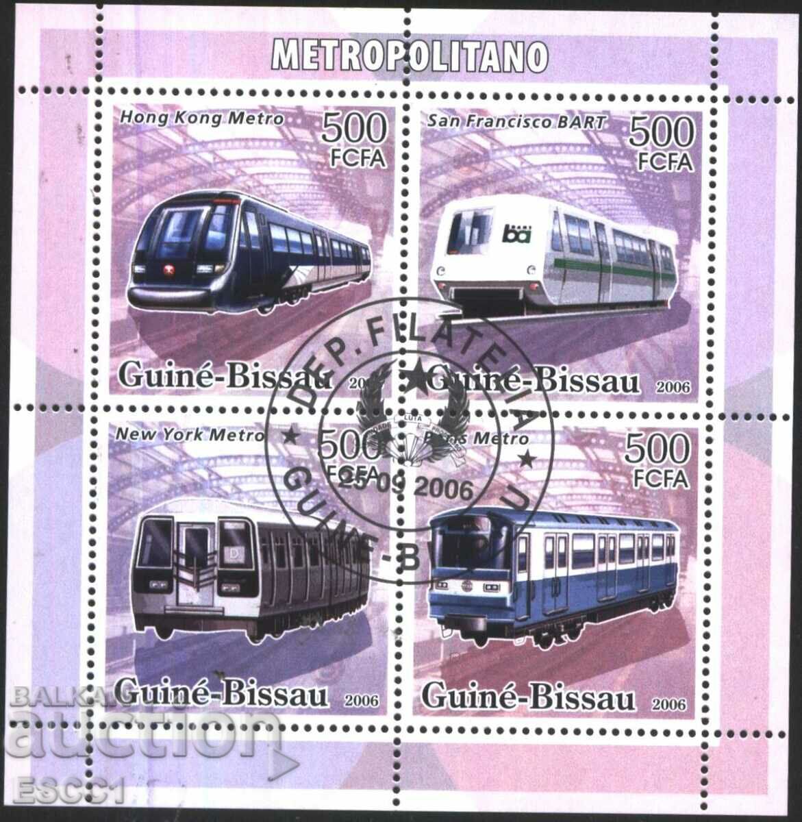 Stamped stamps in small sheet Metro 2006 from Guinea-Bissau