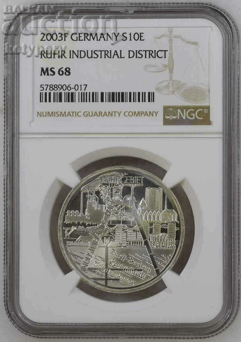 10 евро Германия 2003 NGC MS 68