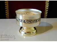 German silver-plated glass, goblet with roses 300 ml.