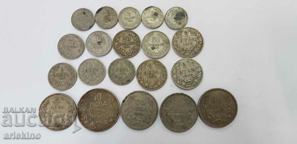 20 pcs. royal Bulgarian coins, coin lot