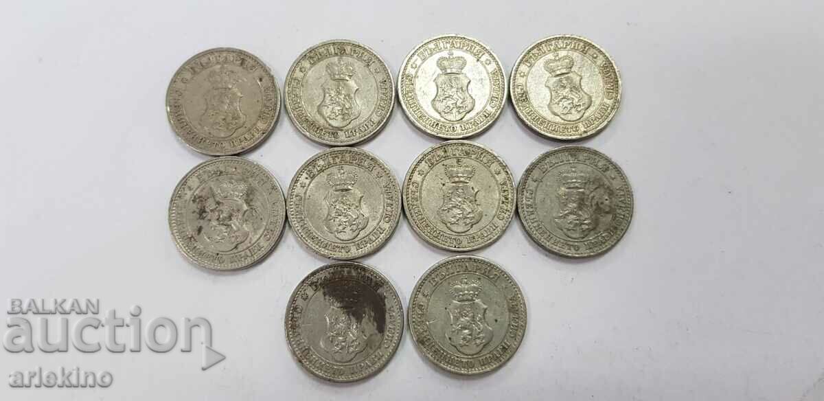 10 pcs. royal Bulgarian coins, coin lot - 5 10 pcs. royal Bulgarian coins, coin lot - 5