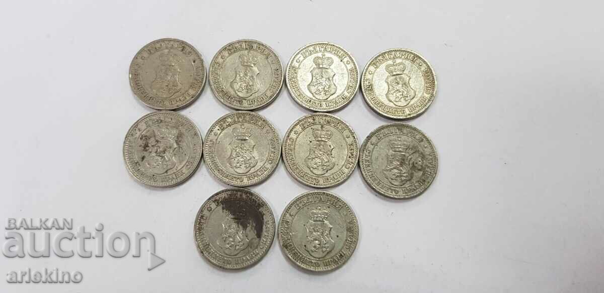 10 pcs. royal Bulgarian coins, coin lot - 7 10 pcs. royal Bulgarian coins, coin lot - 7