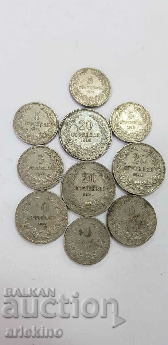 10 pcs. royal Bulgarian coins, coin lot