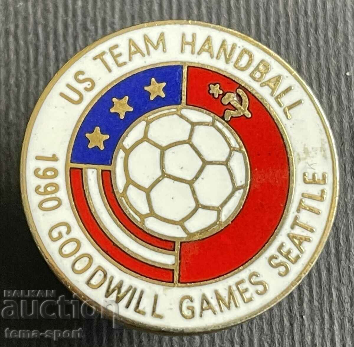391 USA USSR Sign Team Hanbal USA Games of Good Will Enamel