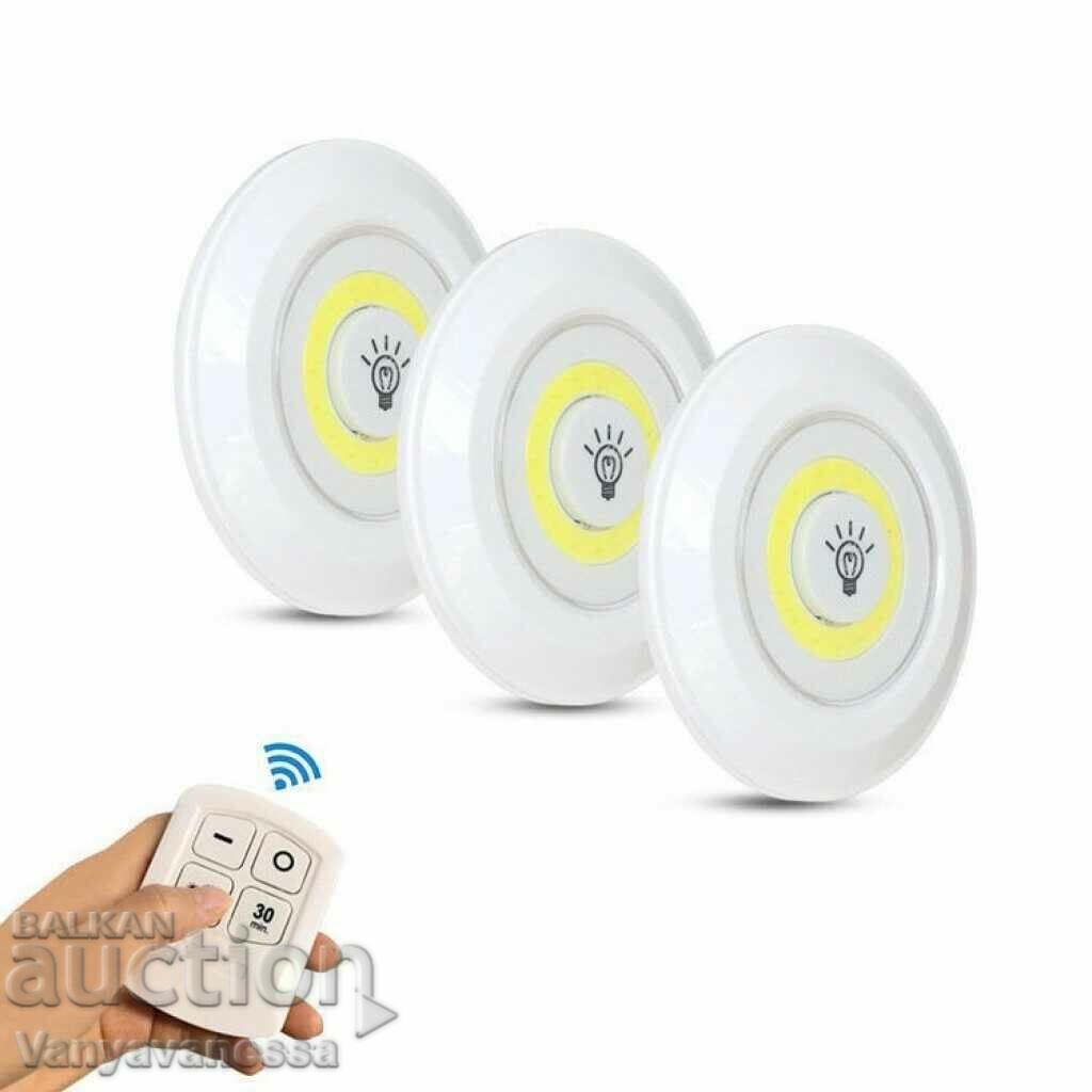 LED lights 3 pieces with remote control