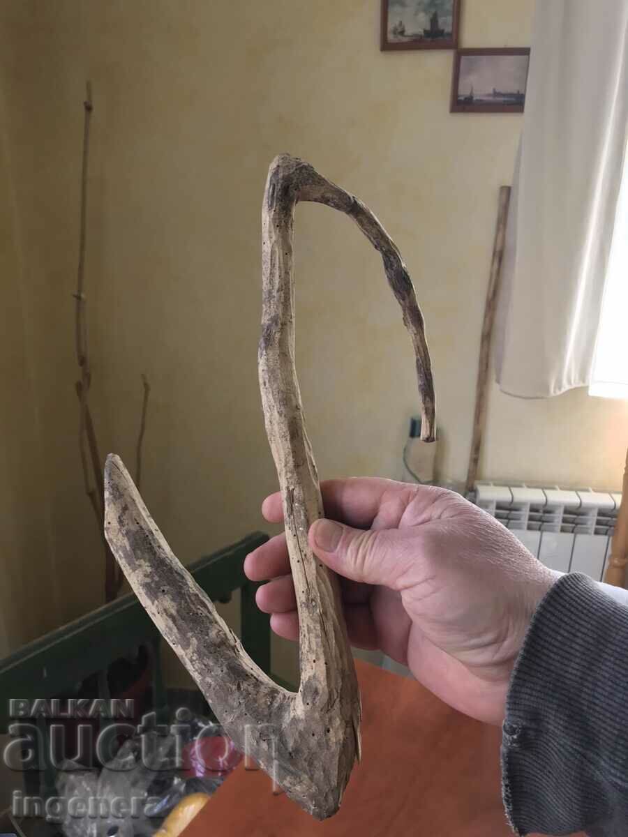 Auction  OLD HOUSEHOLD WOODEN HANGERS -3 PCS.