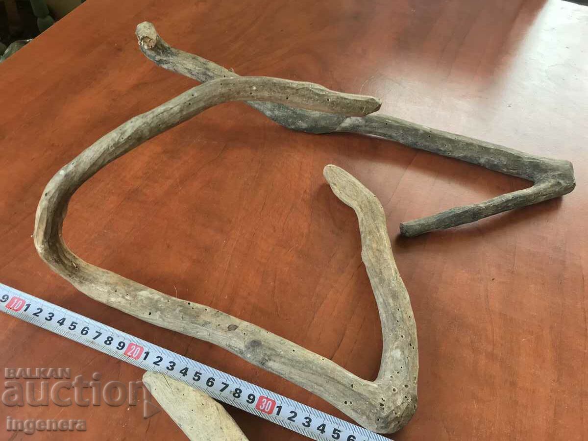 OLD HOUSEHOLD WOODEN HANGERS -3 PCS. - 5