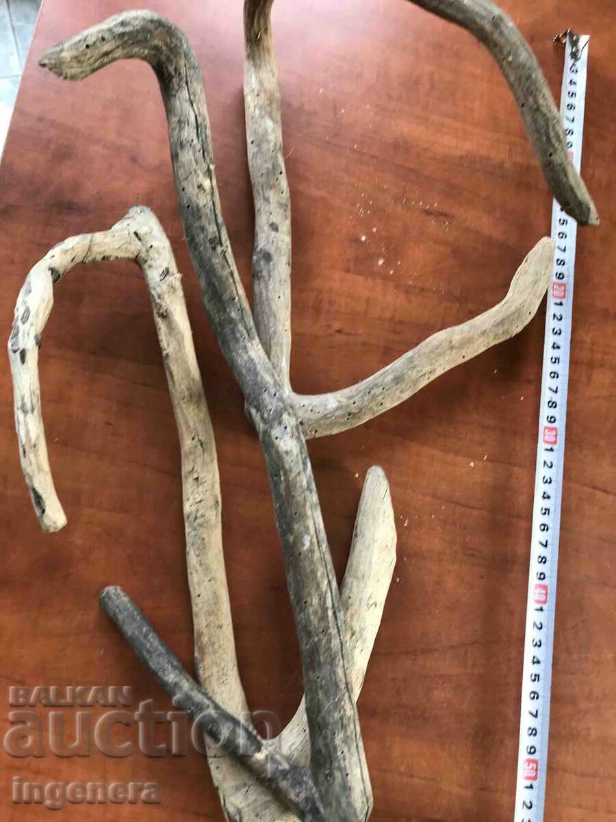 OLD HOUSEHOLD WOODEN HANGERS -3 PCS. - 7