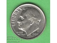 (¯`'•.¸ 10 cents 1990 (D) USA ¸.•'´¯)