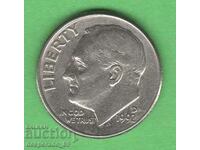 (¯`'•.¸ 10 cents 1992 (D) USA ¸.•'´¯)