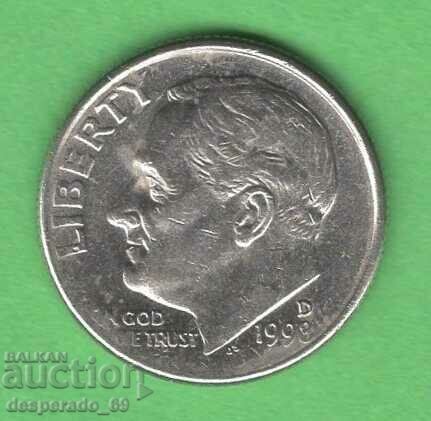(¯`'•.¸ 10 cents 1998 (D) USA ¸.•'´¯)