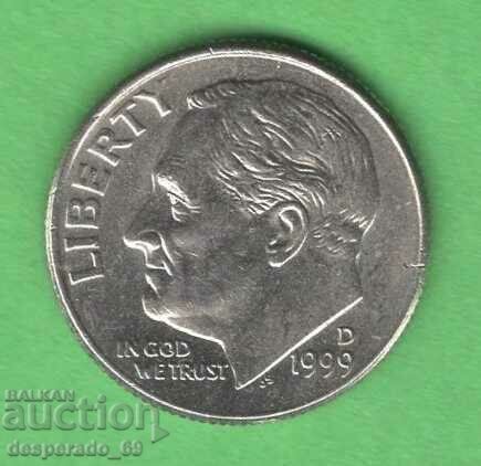 (¯`'•.¸ 10 cents 1999 (D) USA ¸.•'´¯)