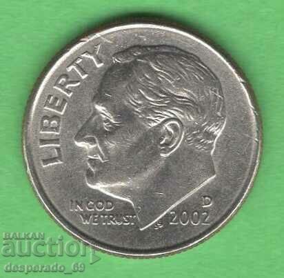 (¯`'•.¸ 10 cents 2002 (D) USA ¸.•'´¯)