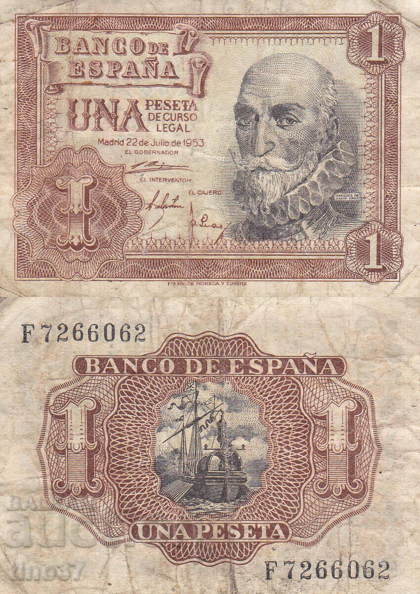 tino37- SPAIN - 1 PESETA - 1953
