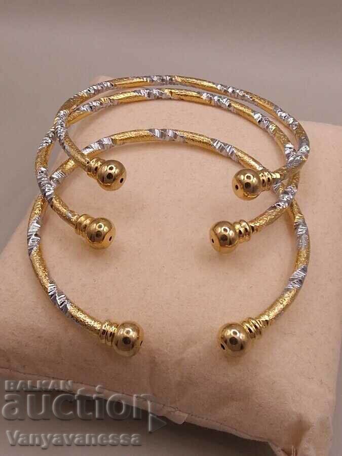 Medical steel bracelets with 18k gold plating